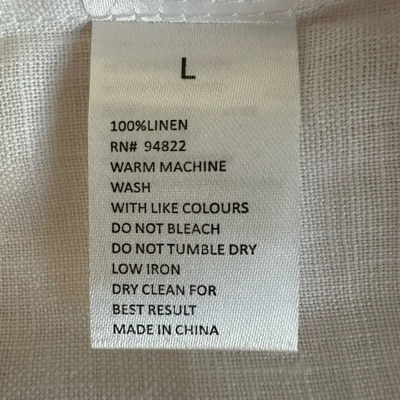 Bohio Men’s White Linen Fancy Guayabera Style Short Slv Shirt Embroidered Large - Picture 8 of 10